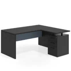 Mesa de Oficina con cajones Work Plus, ala corta, fondo 80, frontales melamina estructura bocamina