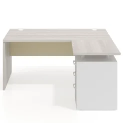Mesa de Oficina con cajones Work Plus, ala corta, fondo 80, frontales melamina estructura california