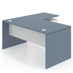 Mesa de Oficina con cajones Work Plus fondo 80, ala corta, frontales de metal diseño bicolor
