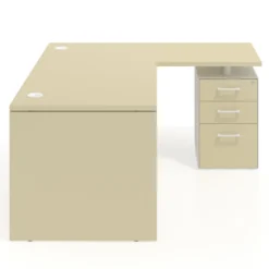 Mesa de Oficina con cajones Work Plus, ala corta, fondo 80, frontales melamina diseño bicolor