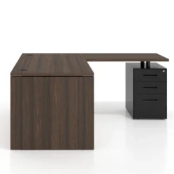 Mesa de Oficina con cajones Work Plus fondo 80, frontales de metal estructura mistral