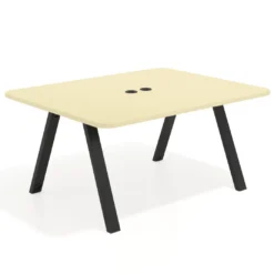 Mesa de oficina doble UvePro fondo 126, cantos redondeados, estructura negra