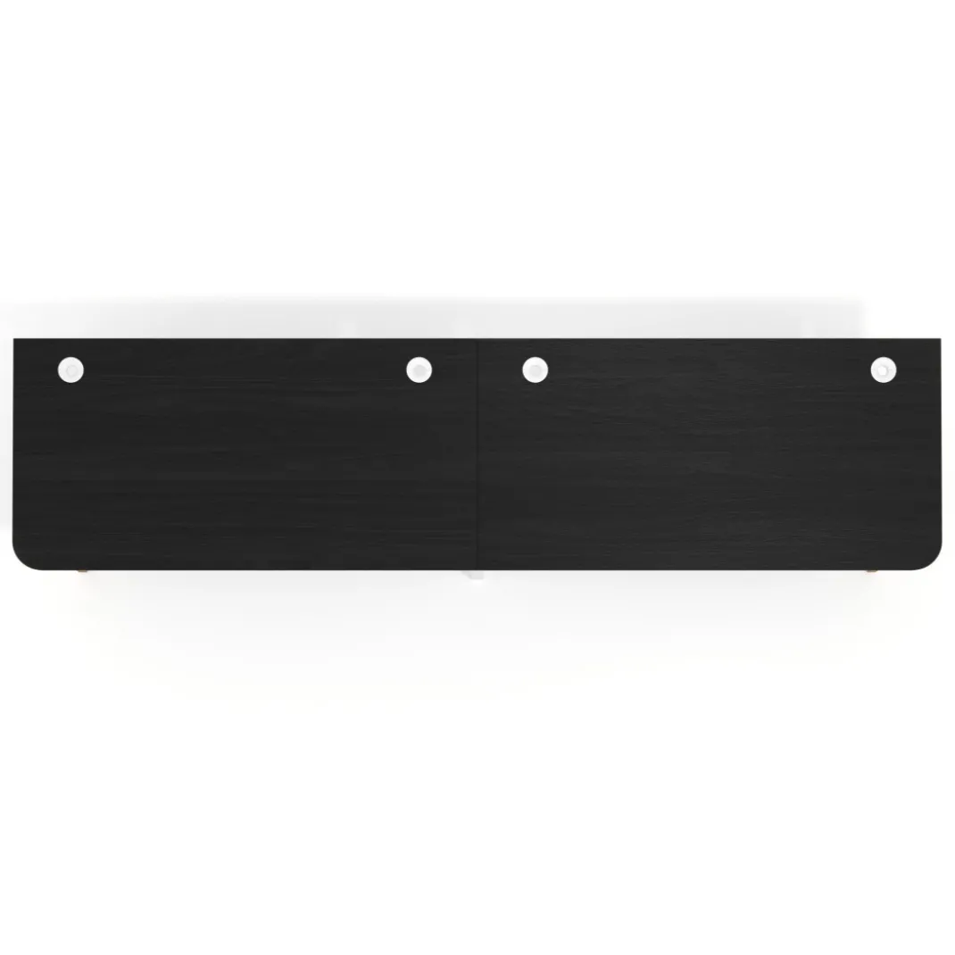 Mesa de oficina en continuidad Arki doble con bordes redondeados, fondo 80cm