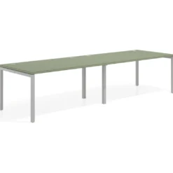 Mesa de oficina en continuidad progresiva doble Kube, fondo 100cm, estructura aluminio