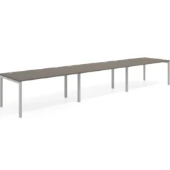 Mesa de oficina en continuidad progresiva triple Kube, fondo 100cm, estructura aluminio
