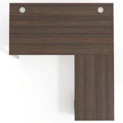 Mesa de oficina en L con cajones Kube fondo 80, frontales melamina, estructura aluminio