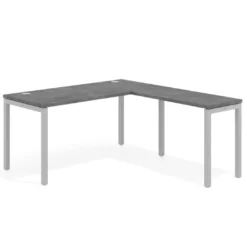 Mesa de oficina en L Kube fondo 68cm con ala estrecha, estructura aluminio
