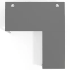 Mesa de oficina en L Kube fondo 80cm con ala, estructura aluminio