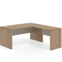 Mesa de Oficina en L Work Plus fondo 80 estructura naturale