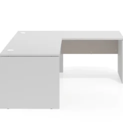 Mesa de Oficina en L Work Plus fondo 80 estructura blanco mate