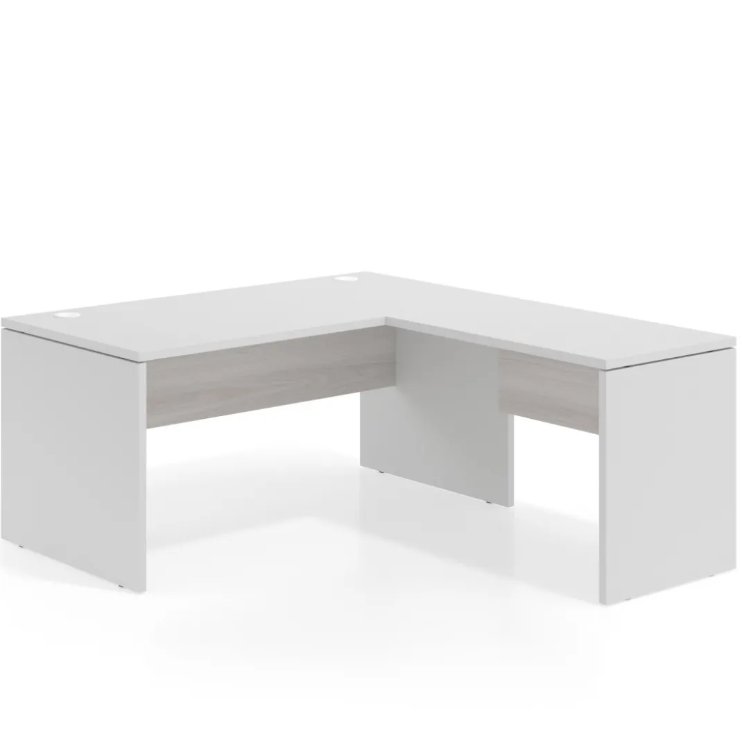 Mesa de Oficina en L Work Plus fondo 80 estructura blanco mate
