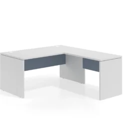 Mesa de Oficina en L Work Plus fondo 80 estructura blanco mate