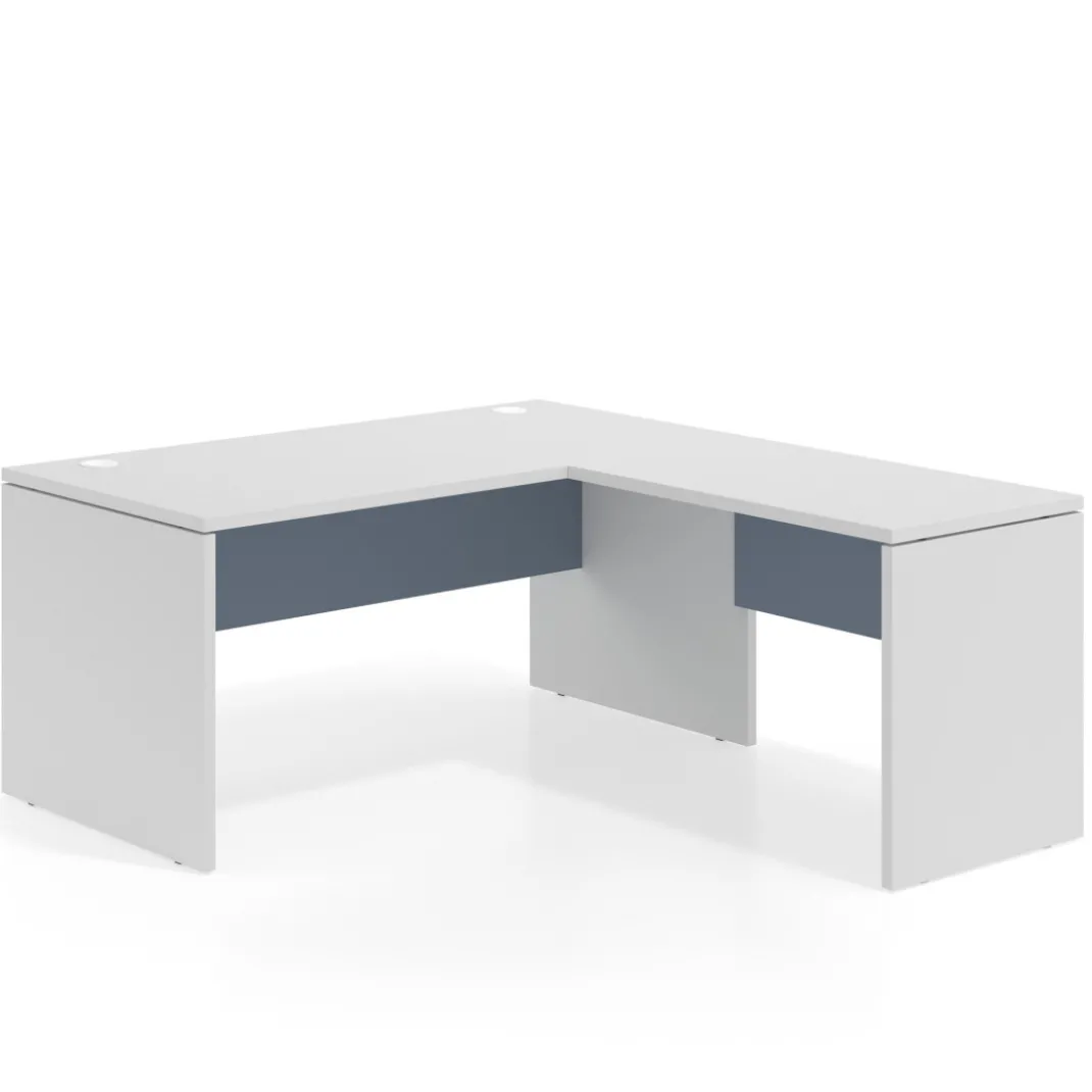 Mesa de Oficina en L Work Plus fondo 80 estructura blanco mate