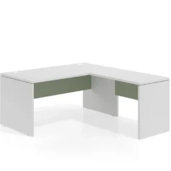 Mesa de Oficina en L Work Plus fondo 80 estructura blanco mate