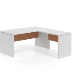 Mesa de Oficina en L Work Plus fondo 80 estructura blanco mate