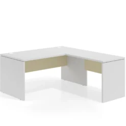 Mesa de Oficina en L Work Plus fondo 80 estructura blanco mate