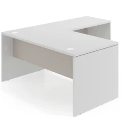 Mesa de Oficina en L Work Plus fondo 80 estructura blanco mate