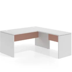 Mesa de Oficina en L Work Plus fondo 80 estructura blanco mate