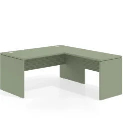 Mesa de Oficina en L Work Plus fondo 80 diseño rayado
