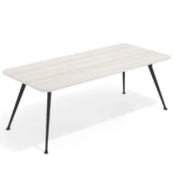 Mesa de oficina gran formato Tekno, fondo 100, patas aluminio inyectado, estructura negra