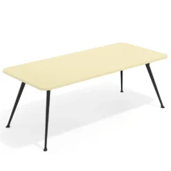 Mesa de oficina gran formato Tekno, fondo 100, patas aluminio inyectado, estructura negra