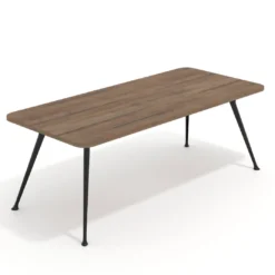 Mesa de oficina gran formato Tekno, fondo 100, patas aluminio inyectado, estructura negra