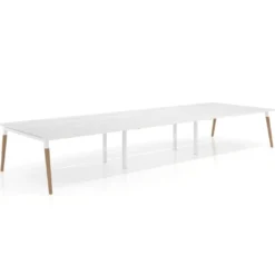 Mesa de oficina multipuesto Arki triple, fondo 166 cm, sobre recto