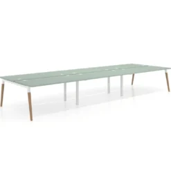 Mesa de oficina multipuesto Arki triple, fondo 166 cm, sobre recto