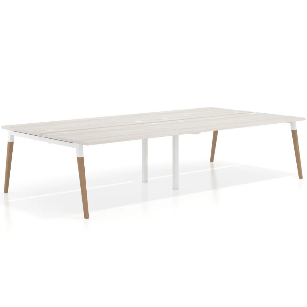 Mesa de oficina multipuesto Arki doble, fondo 166 cm, sobre recto