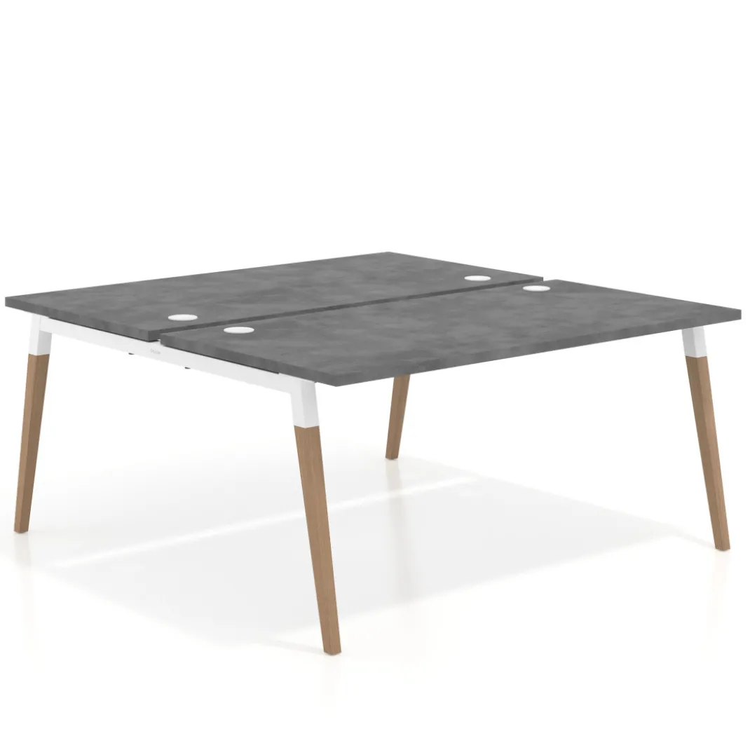 Mesa de oficina multipuesto Arki fondo 166 cm, sobre recto