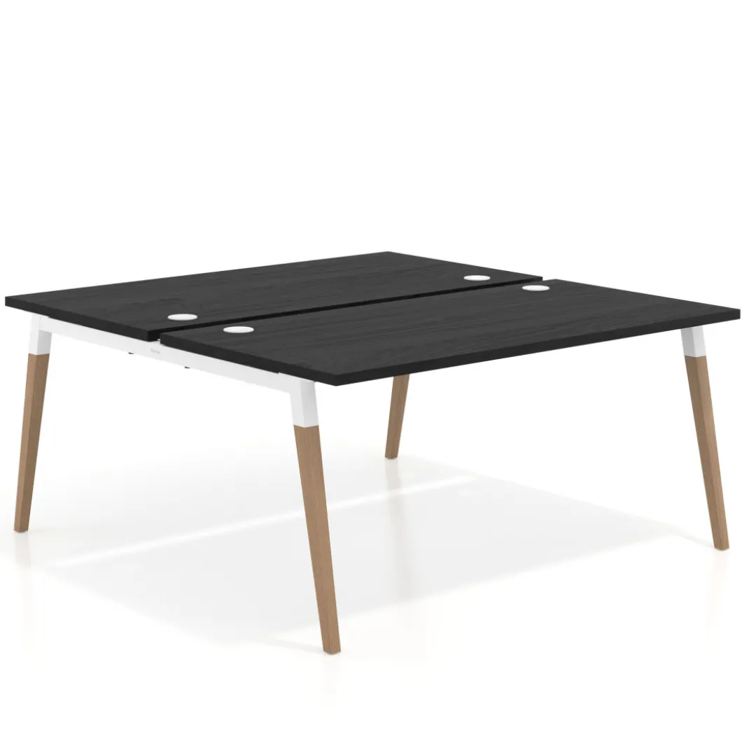 Mesa de oficina multipuesto Arki fondo 166 cm, sobre recto