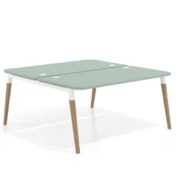 Mesa de oficina multipuesto Arki fondo 166 cm, sobre curvo