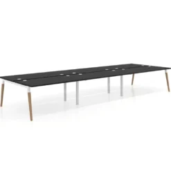 Mesa de oficina multipuesto Arki triple, fondo 166 cm, sobre recto