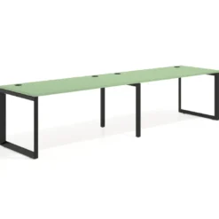 Mesa de oficina progresiva Delta doble, fondo 80cm, estructura negra