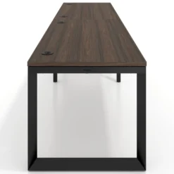 Mesa de oficina progresiva Delta doble, fondo 80cm, estructura negra