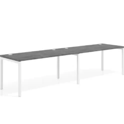 Mesa de oficina progresiva doble Kube, fondo 80cm, estructura blanca