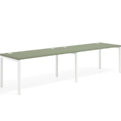 Mesa de oficina progresiva doble Kube, fondo 80cm, estructura blanca