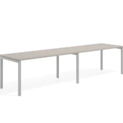 Mesa de oficina progresiva doble Kube, fondo 80cm, estructura aluminio