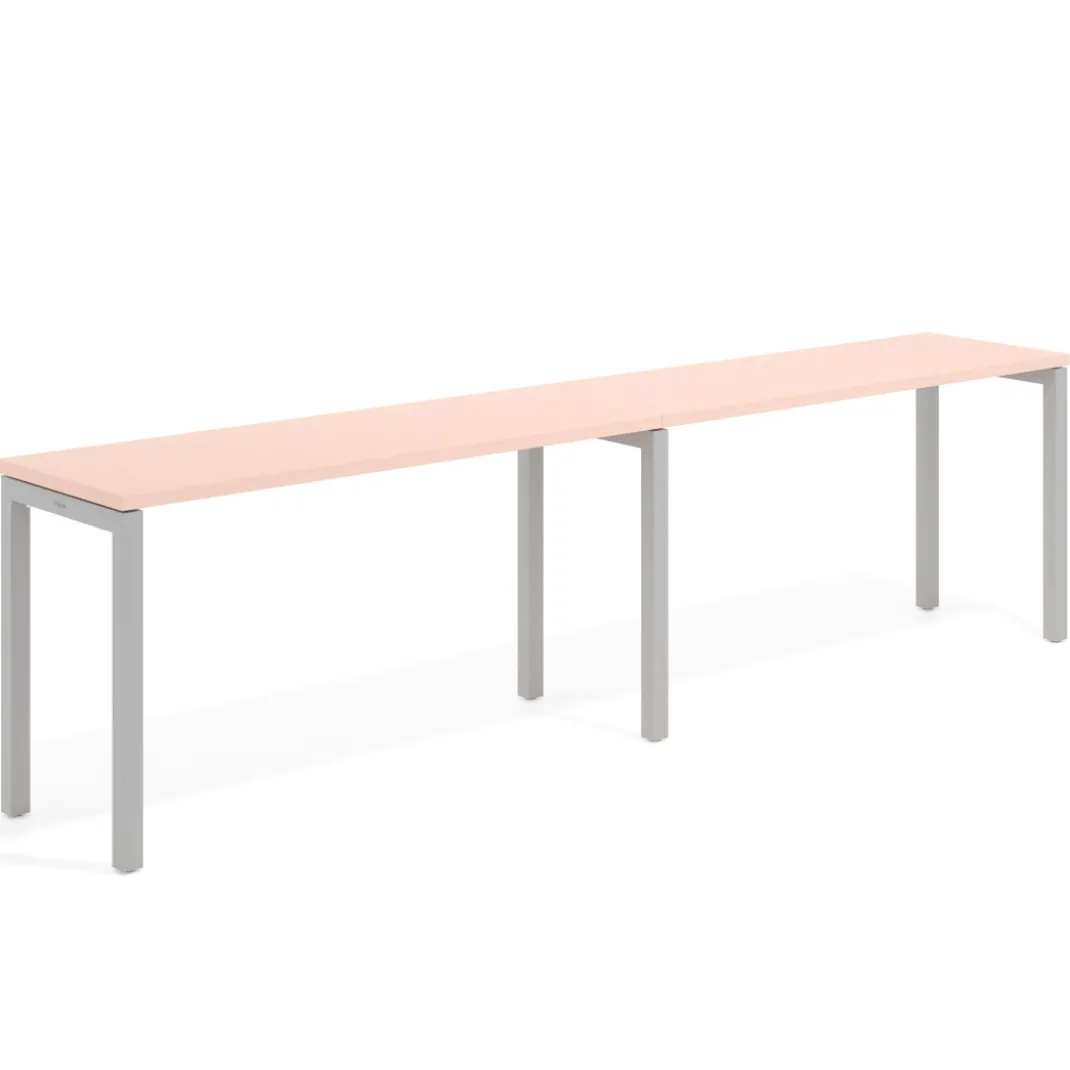 Mesa de oficina progresiva doble Kube, fondo 50cm, estructura aluminio
