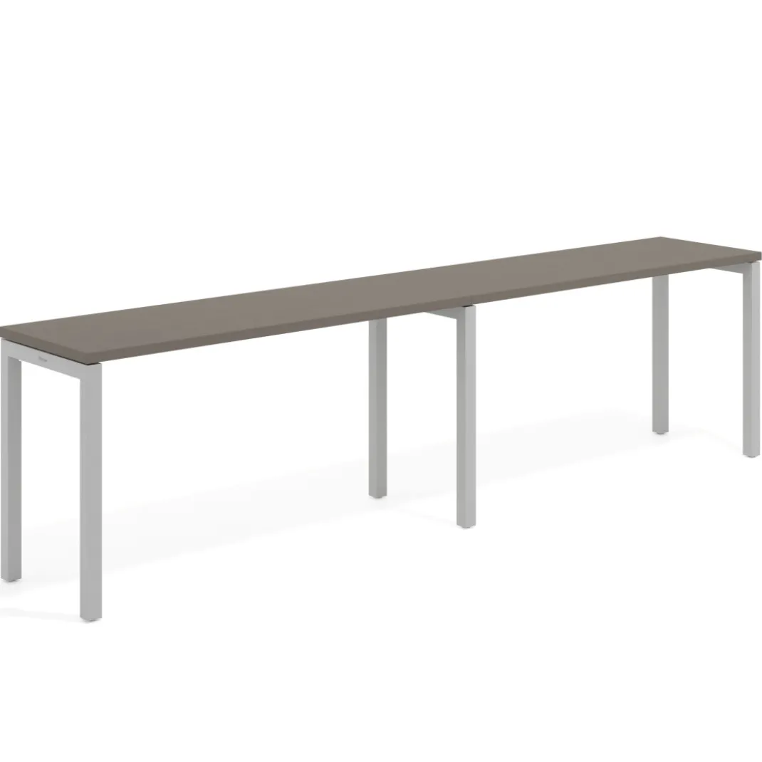 Mesa de oficina progresiva doble Kube, fondo 50cm, estructura aluminio