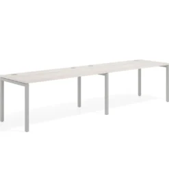 Mesa de oficina progresiva doble Kube, fondo 80cm, estructura aluminio