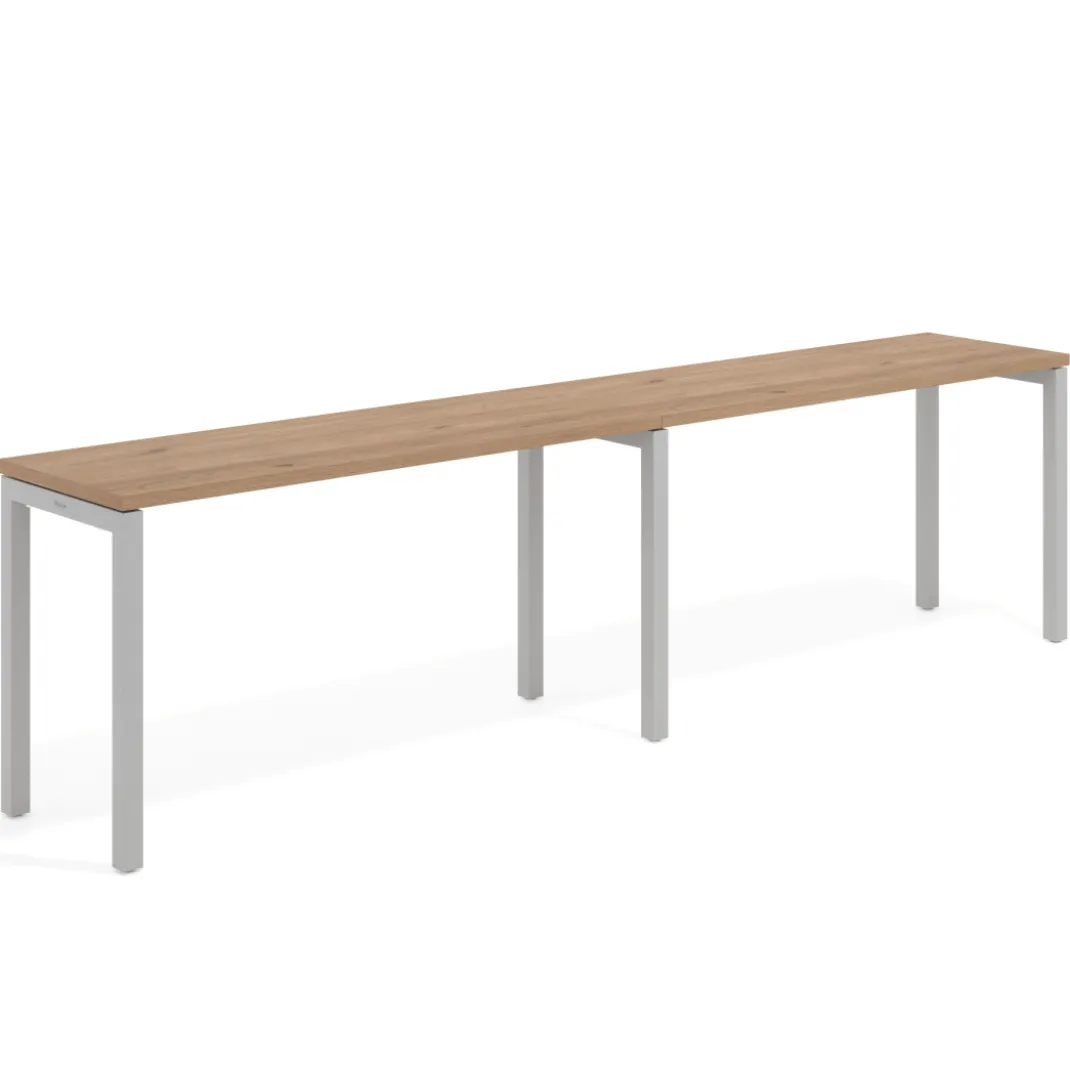 Mesa de oficina progresiva doble Kube, fondo 50cm, estructura aluminio