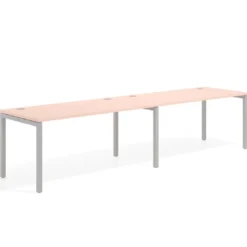 Mesa de oficina progresiva doble Kube, fondo 80cm, estructura aluminio