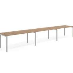 Mesa de oficina progresiva triple Kube, fondo 80cm, estructura aluminio
