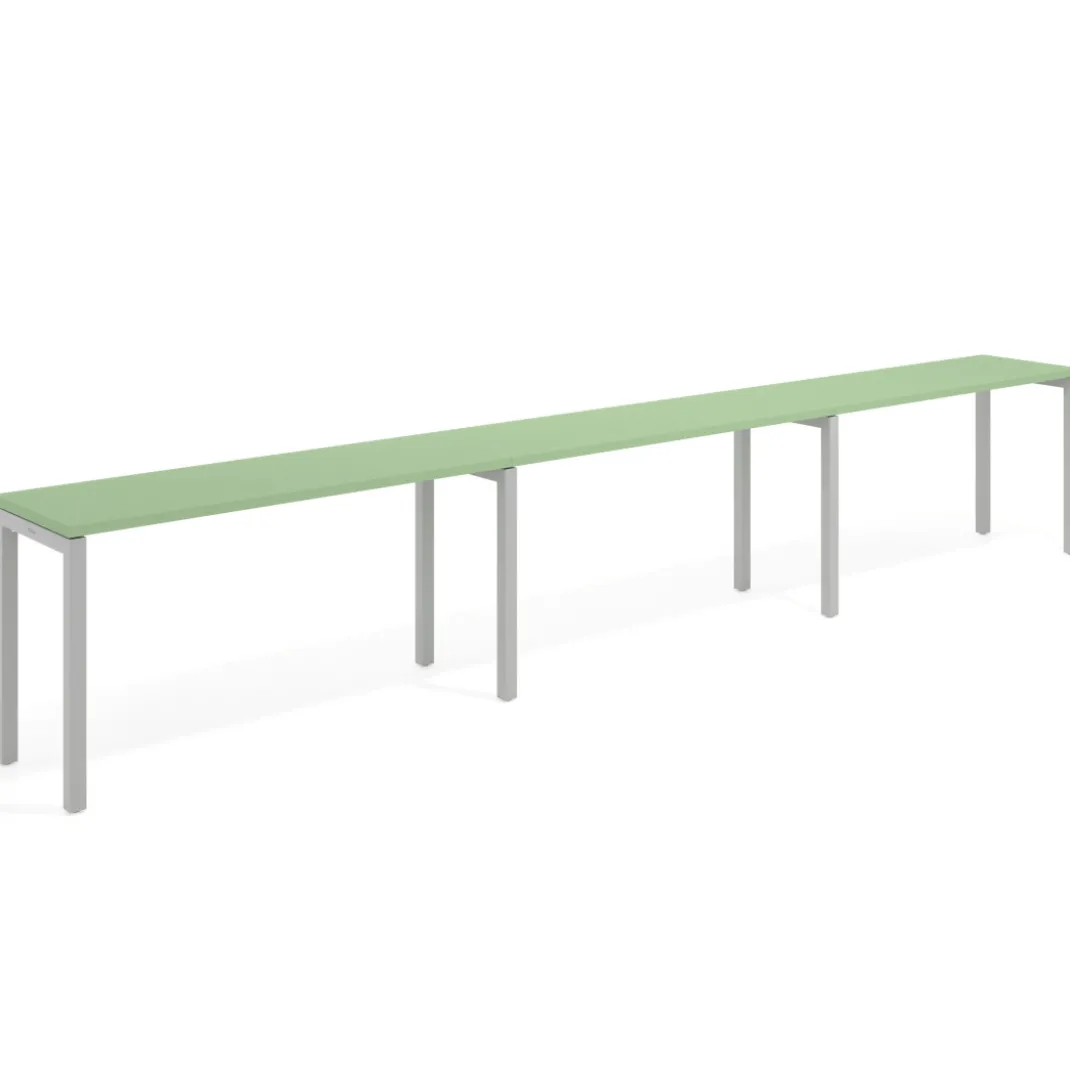 Mesa de oficina progresiva triple Kube, fondo 50cm, estructura aluminio