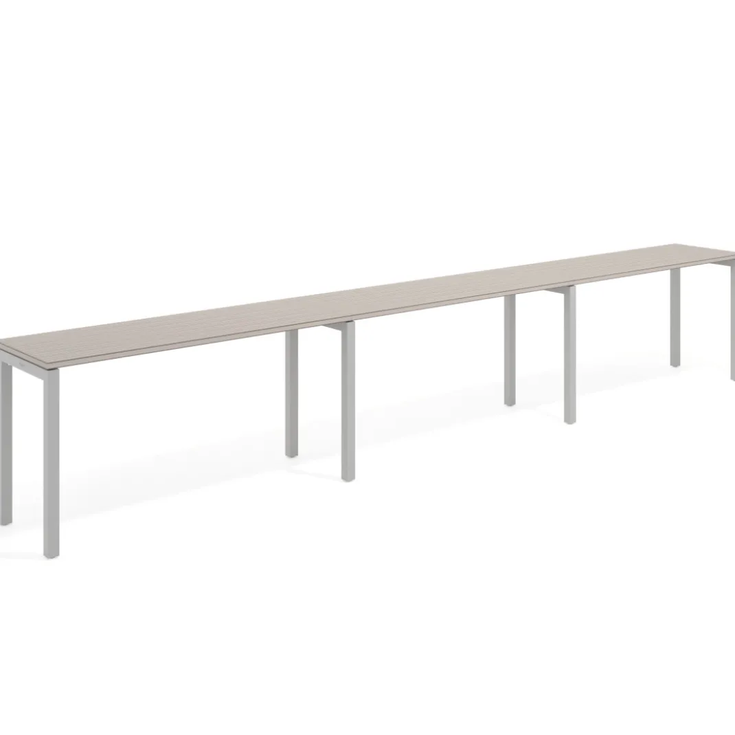 Mesa de oficina progresiva triple Kube, fondo 50cm, estructura aluminio