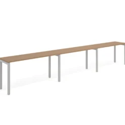 Mesa de oficina progresiva triple Kube, fondo 50cm, estructura aluminio