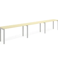 Mesa de oficina progresiva triple Kube, fondo 50cm, estructura aluminio