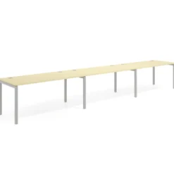 Mesa de oficina progresiva triple Kube, fondo 80cm, estructura aluminio