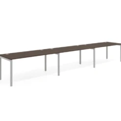 Mesa de oficina progresiva triple Kube, fondo 80cm, estructura aluminio